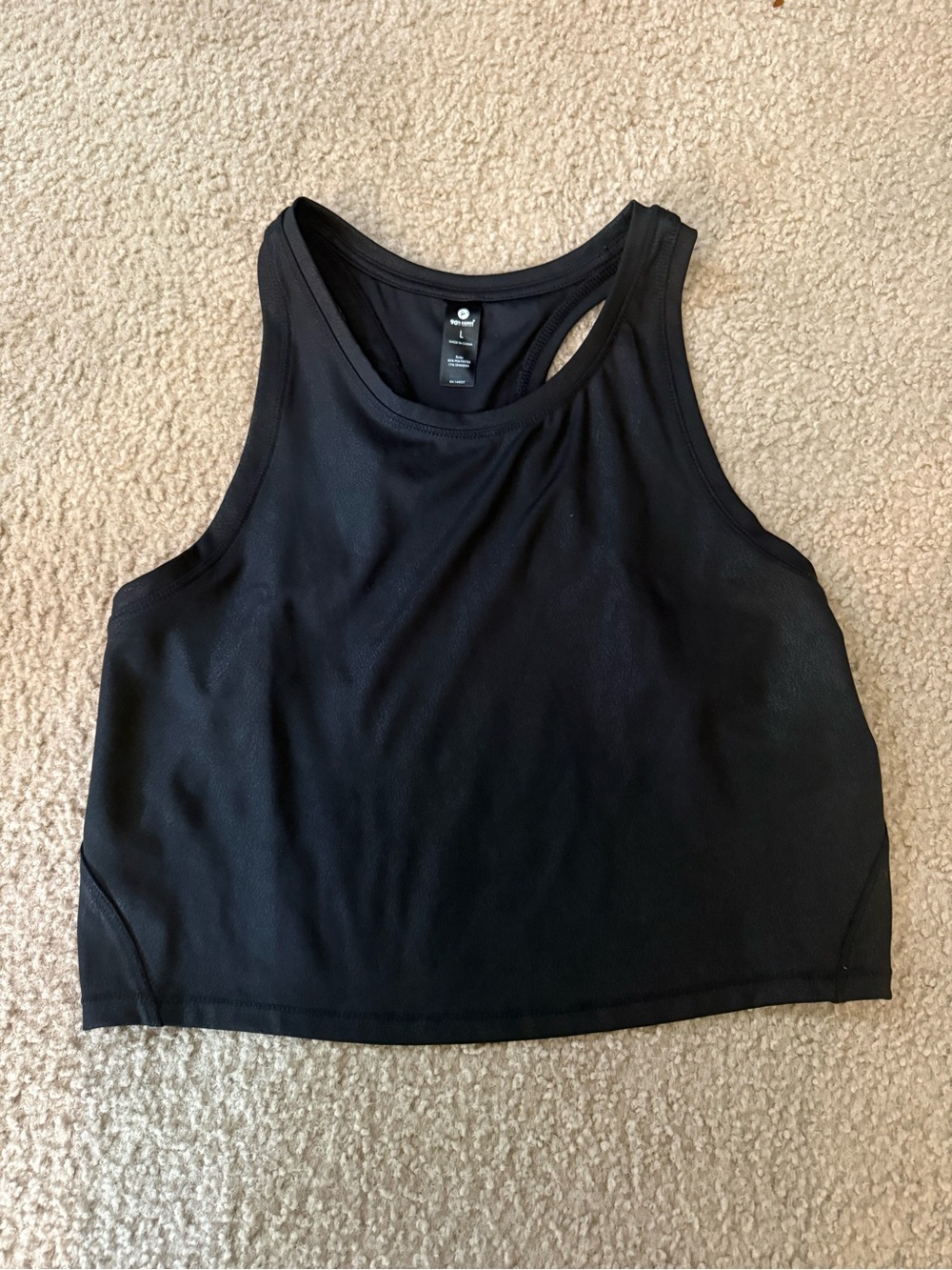 Active Black Racerback Crop Tank